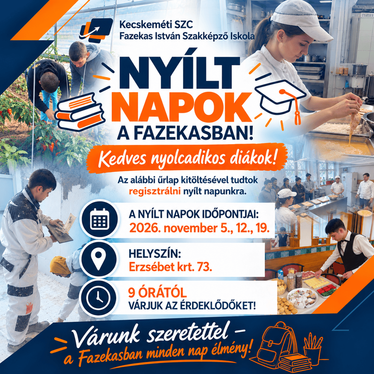 NYÍLT NAPOK A FAZEKASBAN!