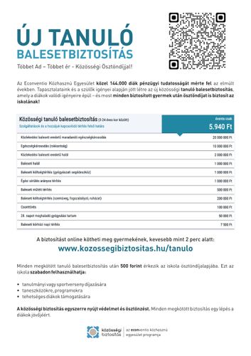 Tanuló balesetbiztosítást